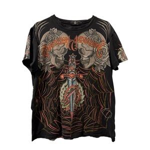 RARE! Authentic Vintage Y2K Christian Audigier graphic t-shirt ☠️🐍🥀